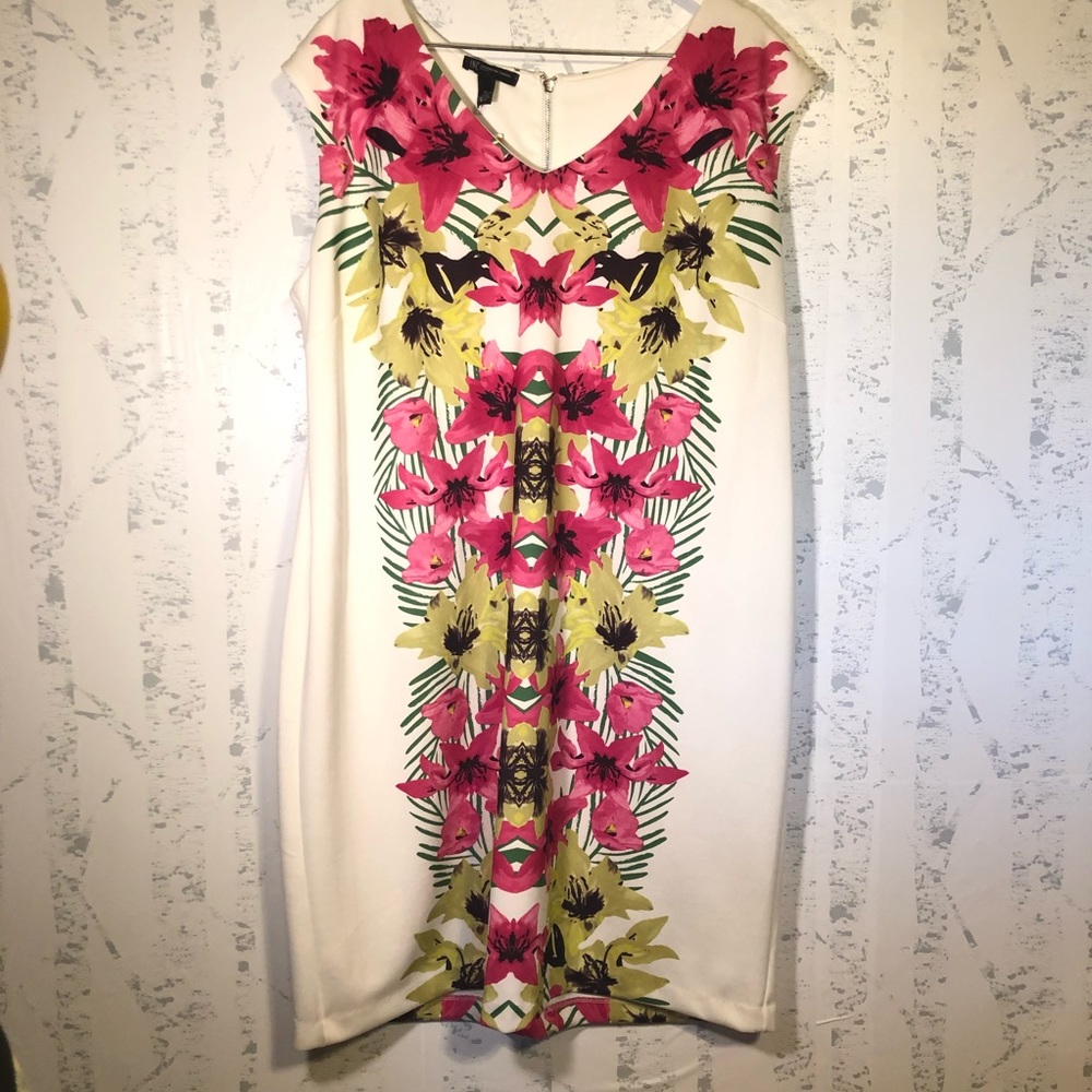 INC Woman Sheath Dress Tropical Floral Plus Sz 3X